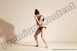 Underwear Martial art Woman White Moving poses Average long brown Dynamic poses Academic